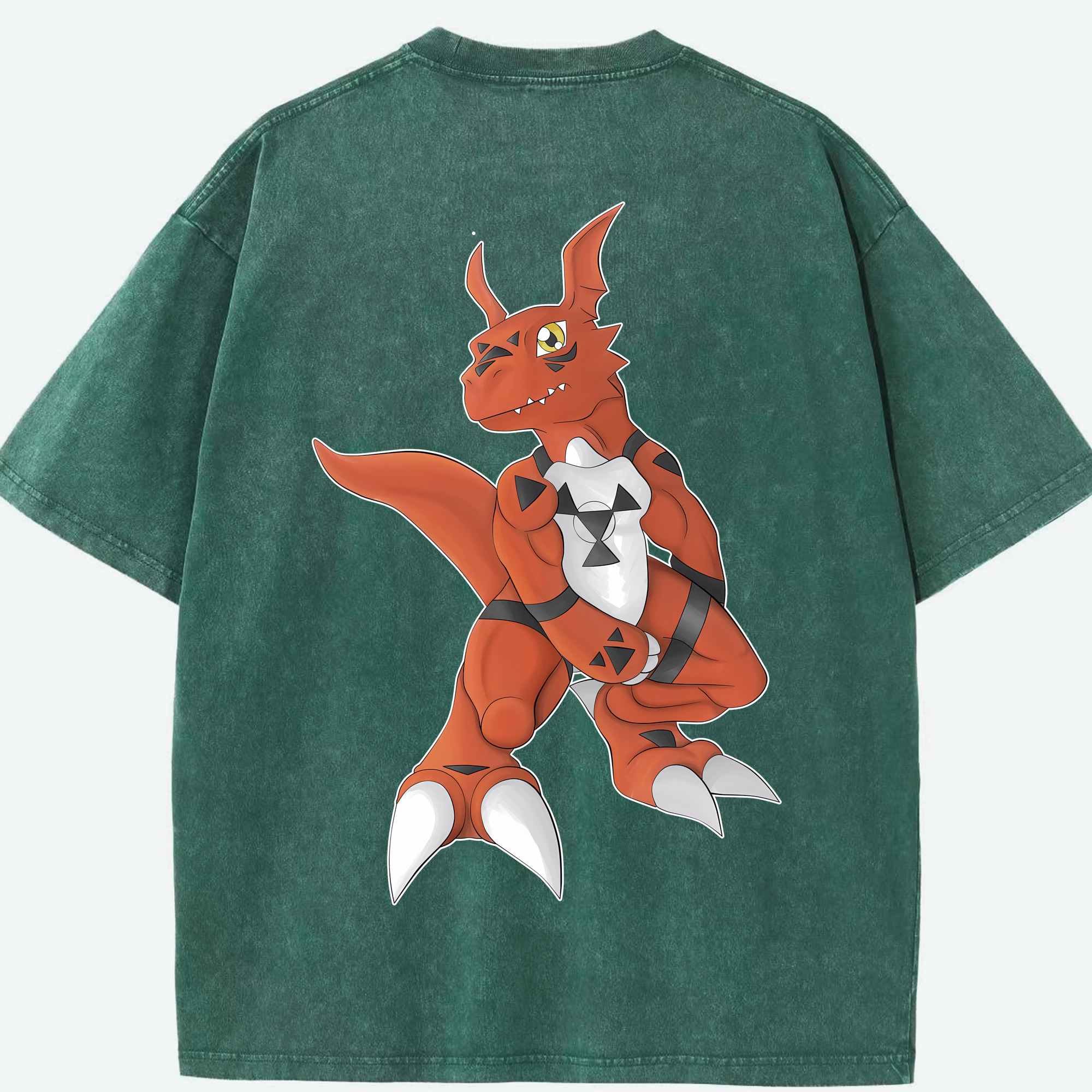 （画像用） Digimon デジタルモンスター/デジモン 綿100% ヴィンテージ風 半袖Tシャツ（背面プリント）